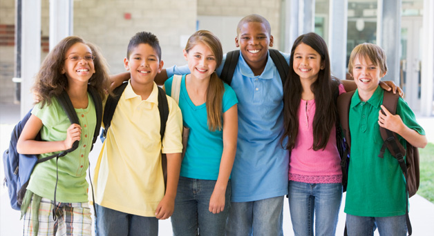 Image of a group of youth at school