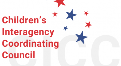 Graphic of blue and red stars. Text overlay reads Children's Interagency Coordinating Council