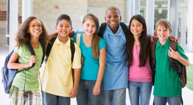 Image of a group of youth at school